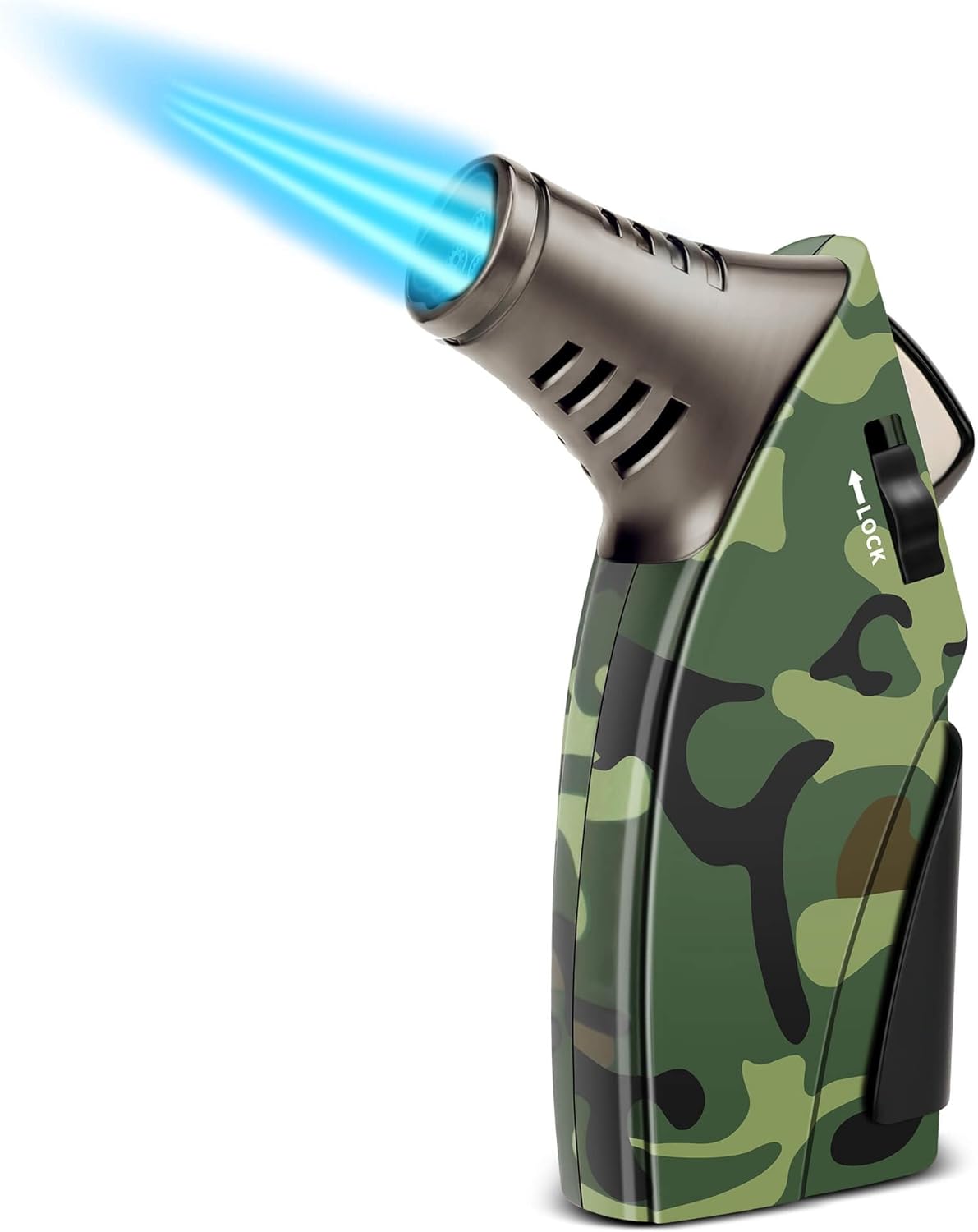 Torch Lighter, Windproof Triple Jet Flame Butane Lighter with Safety Lock